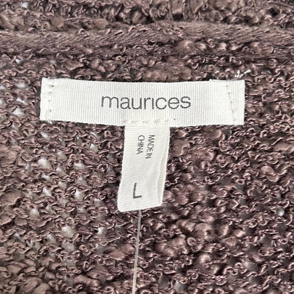 Maurice’s Brown Open Stitch Cardigan Women’s size L - Picture 3 of 11